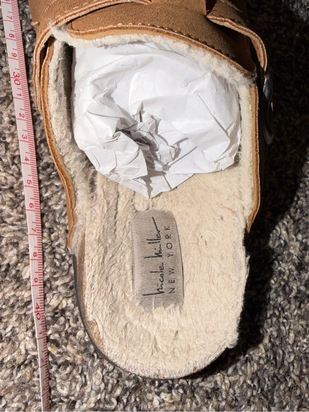 Nicole Miller Kids Tan Suede Slip-On Slippers